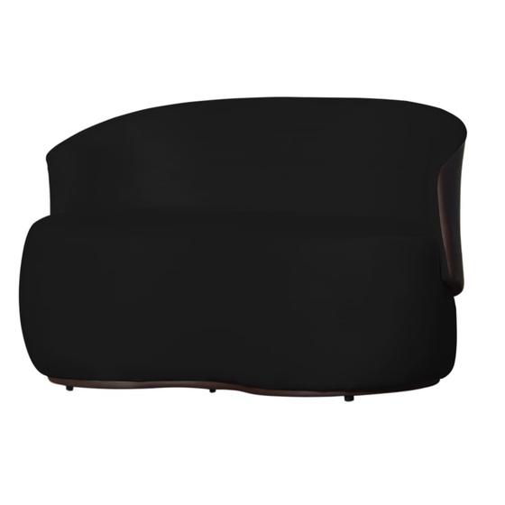 Imagem de Sofá 2 Lugares Beatriz com Composê material sintético Marrom Suede Preto - Vallisa Decor