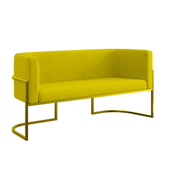 Imagem de Sofá 2 Lugares com Base de Metal Gold para Recepção Balaqui