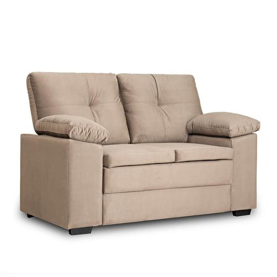 Sofa 2 Lugares em Suede 1,50m Toronto com Almofadas Fixas de Fibra