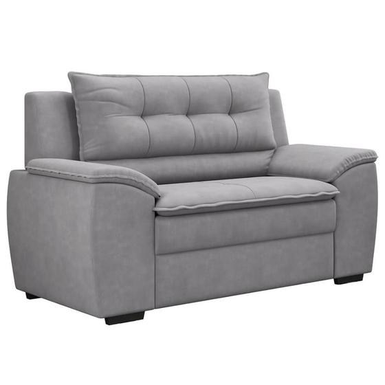 Imagem de Sofa 2 Lugares em Suede com Almofadas Fixas e Fibra Siliconada 105x160x90cm Flexforma Dommus