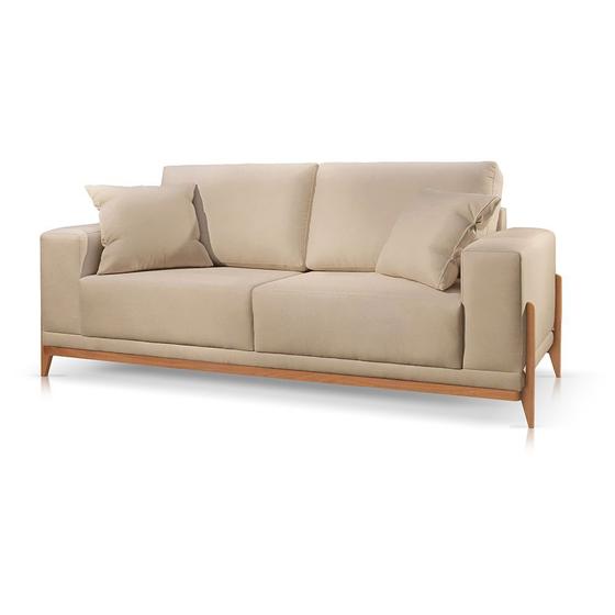 Sofá 2 Lugares Fixo Living Bellagio Suede Bege Medio 02 1,90m Menor preço em Sofá 2 Lugares Fixo Living Bellagio Suede Bege Medio 02 1,90m