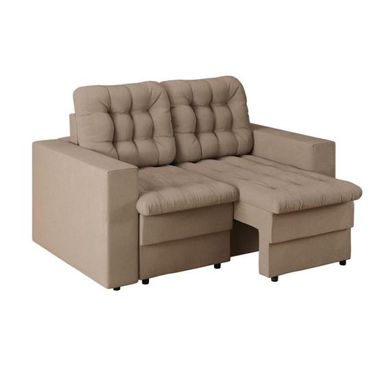 Imagem de Sofá 2 Lugares Retrátil Lubeck Plush Suede Bege 140 cm