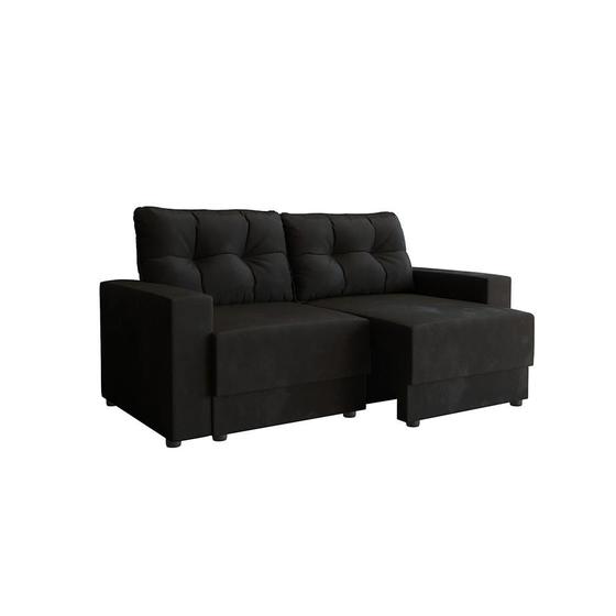 Sofá 2 Lugares Retrátil Lubeck Suede Preto 140 cm - Mobly Imagem de Sofá 2 Lugares Retrátil Lubeck Suede Preto 140 cm
