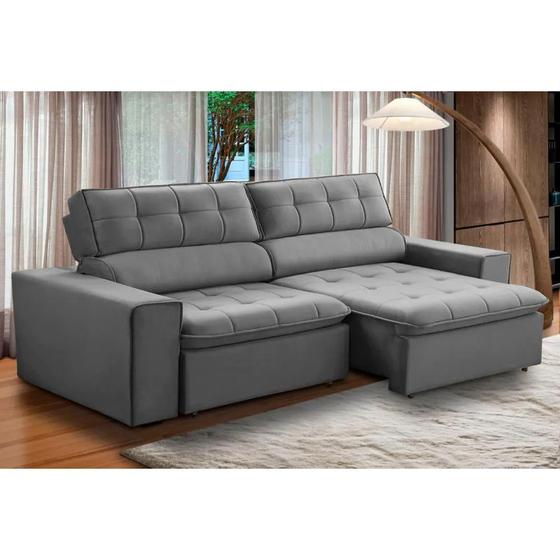 Sofa 2 Lugares Retratil Reclinavel Atenas 1,60 M Suede Cinza - Shop da  Mobilia - Sofás - Magazine Luiza