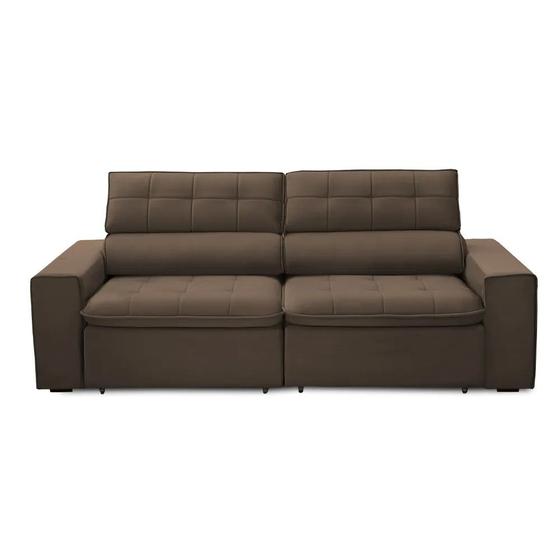 Imagem de Sofa 2 Lugares Retratil Reclinavel Atenas 1,60 M Suede Marrom