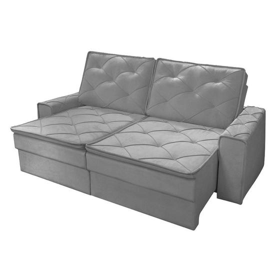 Imagem de Sofa 2 Lugares Retratil Reclinavel Xangai 2,50 M Suede Cinza