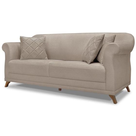 Imagem de Sofa 2 Lugares Retro Polo 160cm Com Almofada Linho Areia Ezz