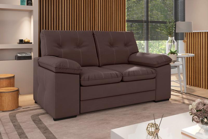 Sofá 2 Lugares Suede Marrom Luizzi Meliá 93x163x90 Menor preço em Sofá 2 Lugares Suede Marrom Luizzi Meliá 93x163x90