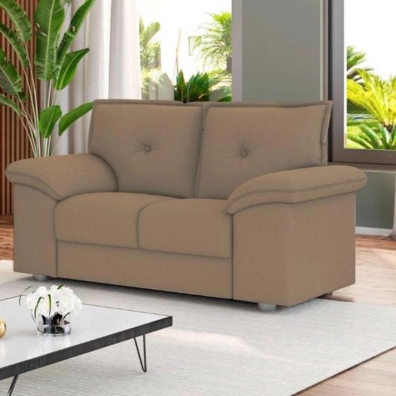 Sofá 2 Lugares Suede Veludo Capuccino Luizzi França 150x80x94 BEST