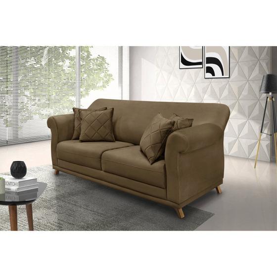 Imagem de Sofá 3 Lugares 200cm Suede Arras Spezzia Decor