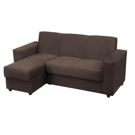 Imagem de Sofá 3 lugares com Chaise Bia Suede Capuccino