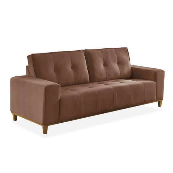 Sofá 3 Lugares com Espuma D33 Rondomóveis 500 Veludo Medelin Sofás Magazine Luiza