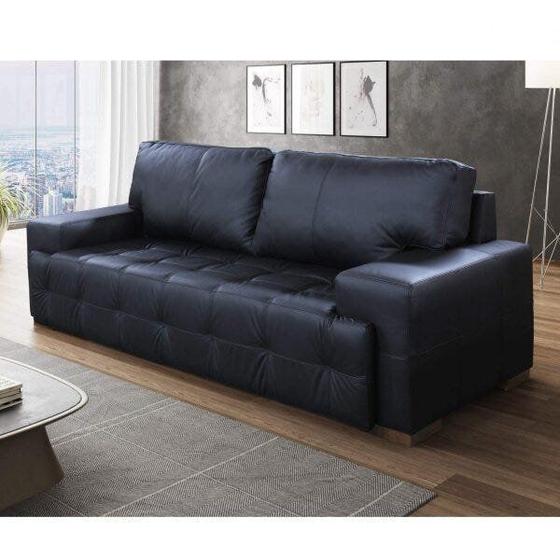 Sofá 3 Lugares Couro Natural Roma Scala Decor Menor preço em Sofá 3 Lugares Couro Natural Roma Scala Decor