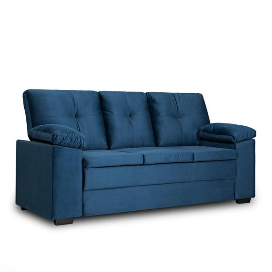 Sofá 3 Lugares em Suede 2m Toronto com Almofadas Fixas de Fibra