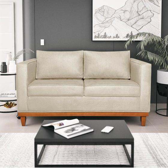 Imagem de Sofá 3 Lugares Europa 180 cm Estilo Conforto e Elegância Suede Bege - Amarena Móveis