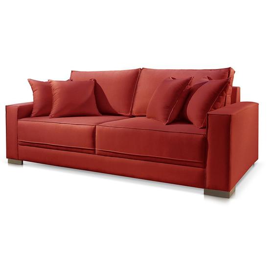 Imagem de Sofá 3 Lugares Fixo Living Hotello Suede Vermelho 2,00m