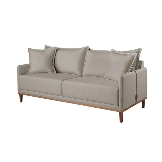 Sofá 3 Lugares Fixo Living Madri Suede Bege Medio 2,00m Menor preço em Sofá 3 Lugares Fixo Living Madri Suede Bege Medio 2,00m