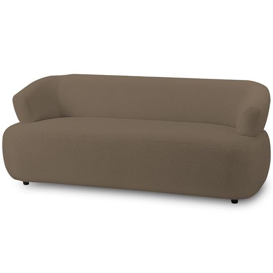 Imagem de Sofá 3 Lugares Orgânico Para Sala Living 198cm Florea M05 Bouclê Marrom - Lyam Decor