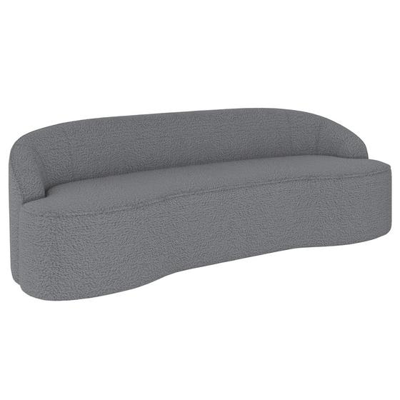 Imagem de Sofá 3 Lugares para Sala de Estar Living 180cm Theo D06 Bouclê Cinza - Mpozenato