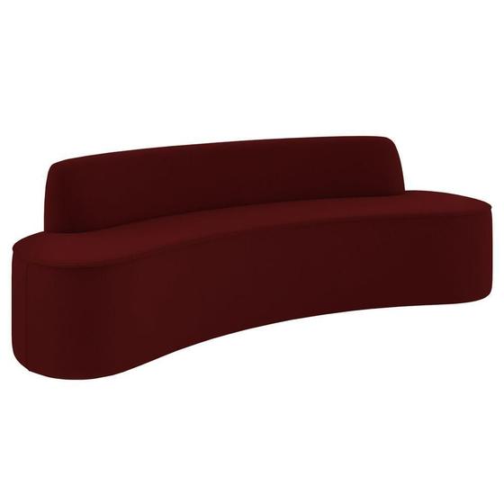 Imagem de Sofá 3 Lugares Para Sala De Estar Living 210cm Koane D06 Veludo Bordô - Mpozenato