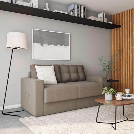 Sofá 3 Lugares Retrátil Hamburgo Suede Bege 180 cm Mobly Sofás