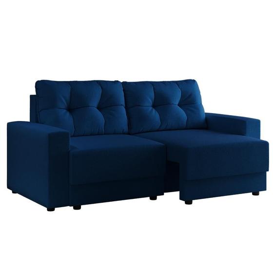 Imagem de Sofá 3 Lugares Retrátil Lubeck Linho Azul Marinho