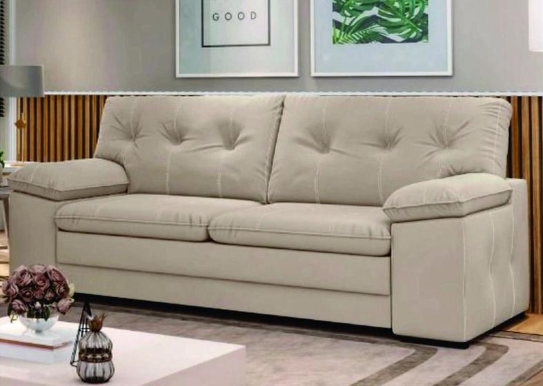 Sofá 3 Lugares Suede Capuccino Meliá Luizzi 93x217x90 Menor preço em Sofá 3 Lugares Suede Capuccino Meliá Luizzi 93x217x90
