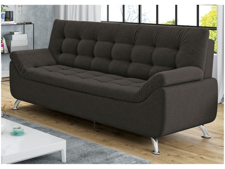 Sofá 3 Lugares Suede Linoforte Durban Sofá 3 Lugares Magazine Luiza