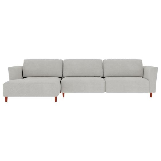 Imagem de Sofá 330cm com Chaise Esquerda Franz Suede Cinza G52 - Gran Belo