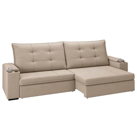 Sofá 4 Lugares com Porta Copos Retrátil e Reclinável França Luizzi 2