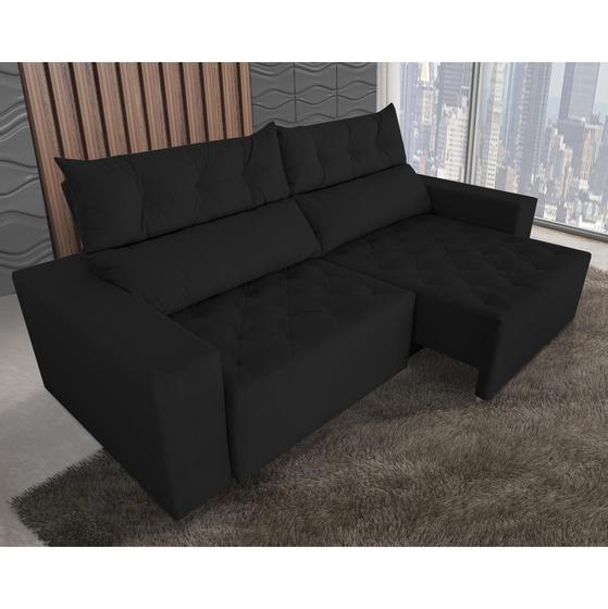 Sofá 4 Lugares Gigante Supremo 2.3m Retrátil e Reclinável Pena Preto Menor preço em Sofá 4 Lugares Gigante Supremo 2.3m Retrátil e Reclinável Pena Preto
