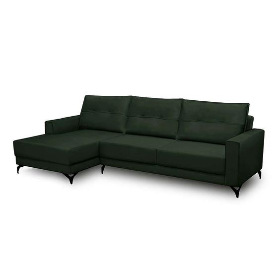 Imagem de Sofá 4 Lugares Heros com Chaise Esquerdo Veludo Verde