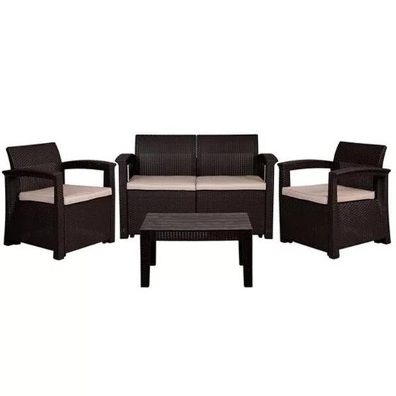Imagem de Sofá 4 Lugares Para Jardim Área Externa Rattan D7HOME