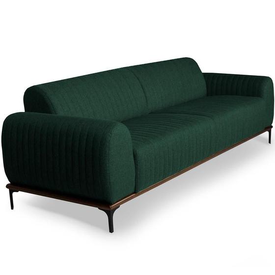 Imagem de Sofá 4 Lugares Para Sala de Estar Molino 280 cm D02 Linho Verde Musgo C-117 - Lyam Decor