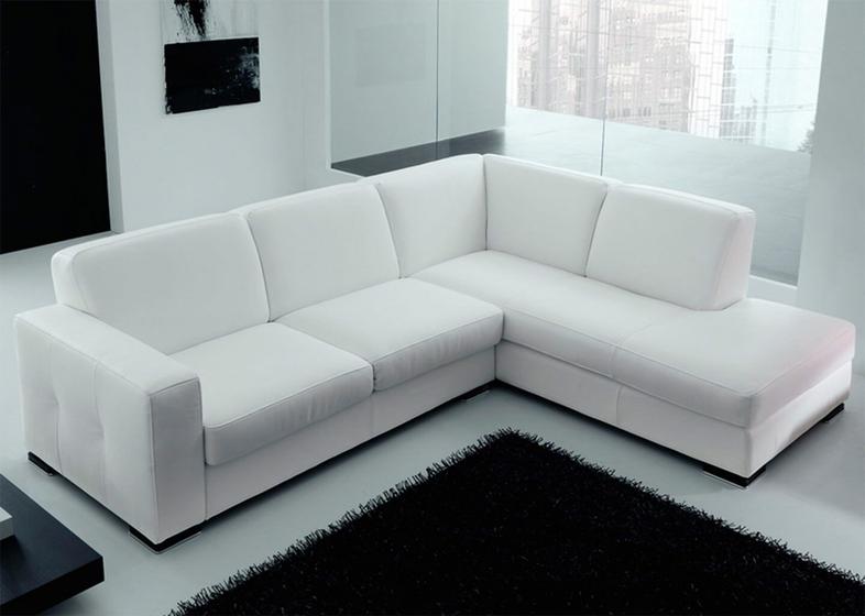 Imagem de Sofá 5 Lugares com Chaise Lado Direito, Sintético Branco - ENZ005