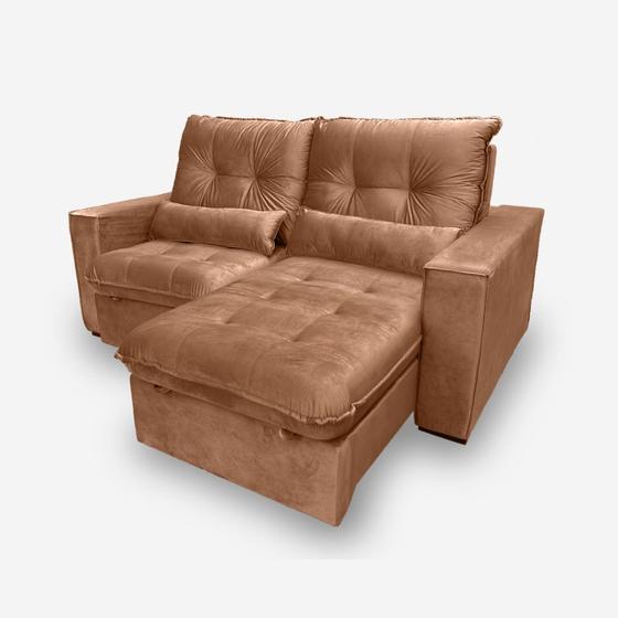 Sofá Atlanta 2 Lugares 1,90 metros Veludo 20 Terracota Fonte do Sofá Sofás Magazine Luiza