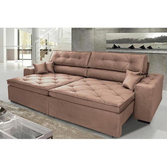Sofá Austin 2,22m Retrátil, Reclinável com Molas no Assento e Almofadas, Tecido Suede Castor é boa?