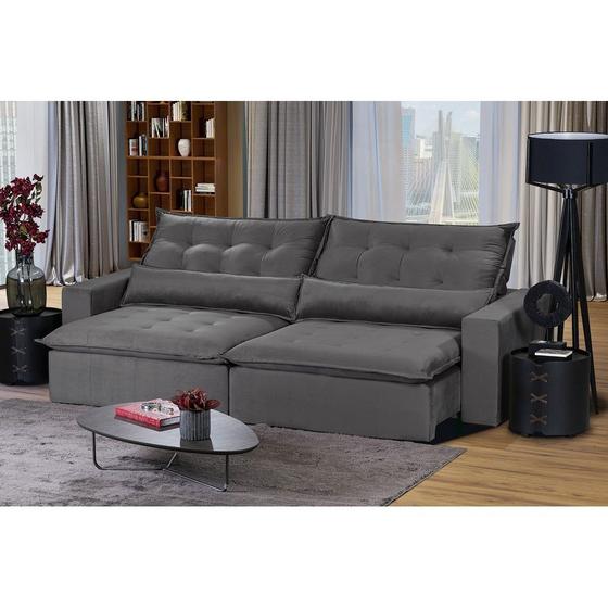 Imagem de Sofá Bahia Modular 5 Lugares 2,50 MT com Molas Retrátil e Reclinável Veludo Nobre Sofatec