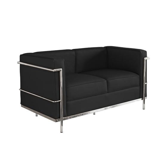 Imagem de Sofa Barcelona Base Cromada material ecológico Caramelo