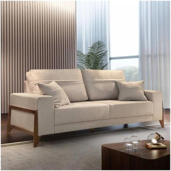 Imagem de Sofa Bellagio 4 Lugares com Almofadas Linho Bege