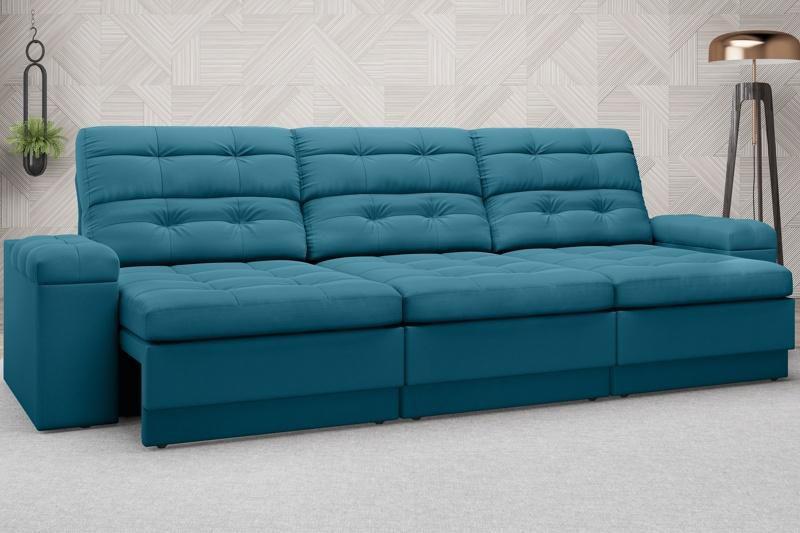 Imagem de Sofá Brunello 2,30m Retrátil e Reclinável Velosuede Royal - NETSOFAS