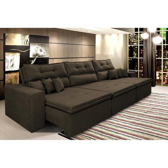 Sofá Cairo. 3,52m Retrátil, Reclinável Tecido Suede Menor preço em Sofá Cairo. 3,52m Retrátil, Reclinável Tecido Suede