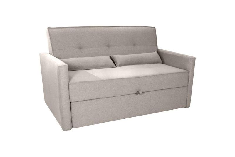 Imagem de Sofá Cama 2 Lugares 140cm Anne Suede Cinza Matrix