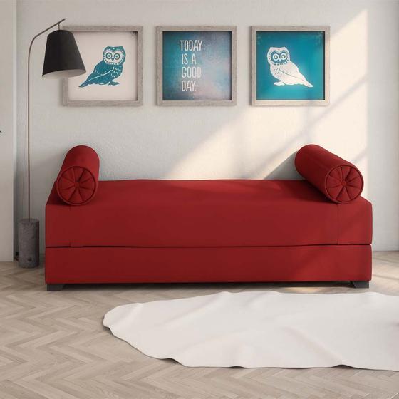 Imagem de Sofá-Cama 2 Lugares Casal Taylor Suede Vermelho