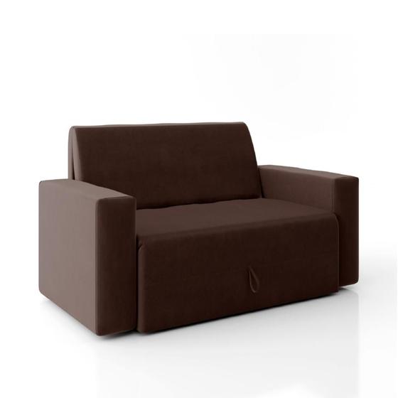 Imagem de Sofá-cama 2 lugares Pratik 5000 Mamflex Marrom Suede