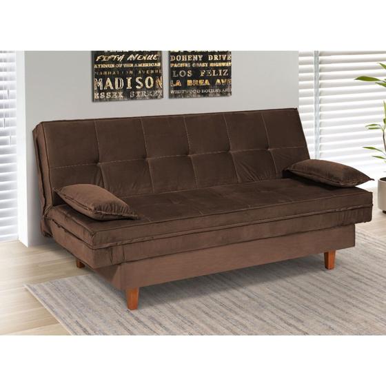 Sofá Cama 3 Lugares 192cm Veludo Holanda Berflex - Berflex Estofados