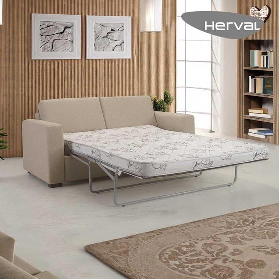 Sofá-Cama 3 Lugares Casal, Herval Elastic, Linho Bege, 185 cm Menor preço em Sofá-Cama 3 Lugares Casal, Herval Elastic, Linho Bege, 185 cm