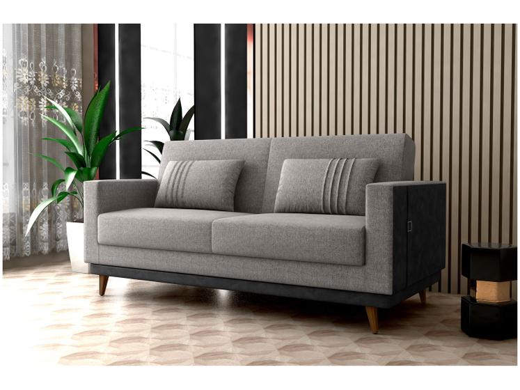 Sofá-cama 3 Lugares Casal Reclinável Facto e Linho Matrix Esther Imagem de Sofá-cama 3 Lugares Casal Reclinável Facto e Linho Matrix Esther