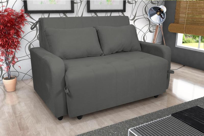 Imagem de Sofá Cama Amora Suede Cinza B250 - Matrix