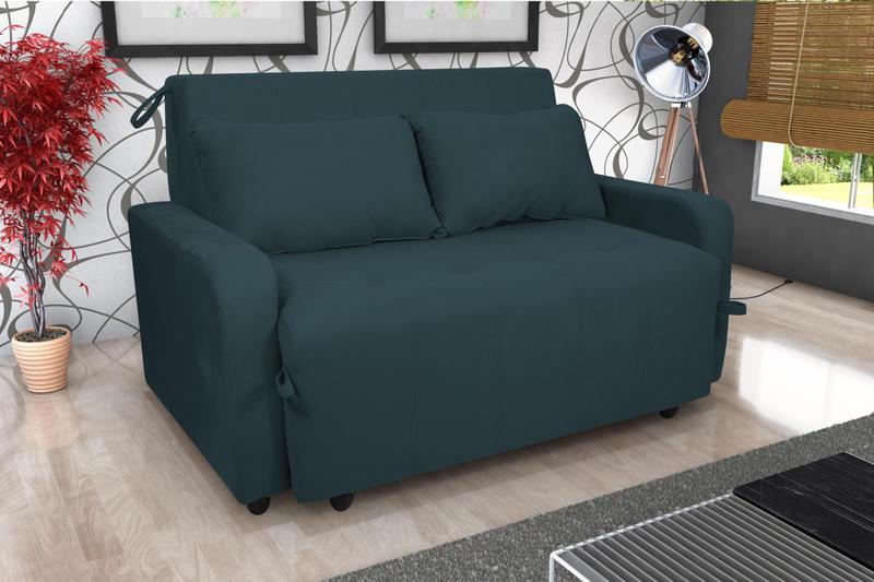 Imagem de Sofá Cama Amora Suede Petroleo B257- Matrix